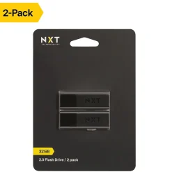 NXT Technologies™ 32GB USB 2.0 Type A Flash Drive, Black, 2/Pack (NX52550-US/CC)