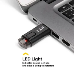 NXT Technologies 128GB USB 3.2 Type-A Flash Drive, Black (NX61119)