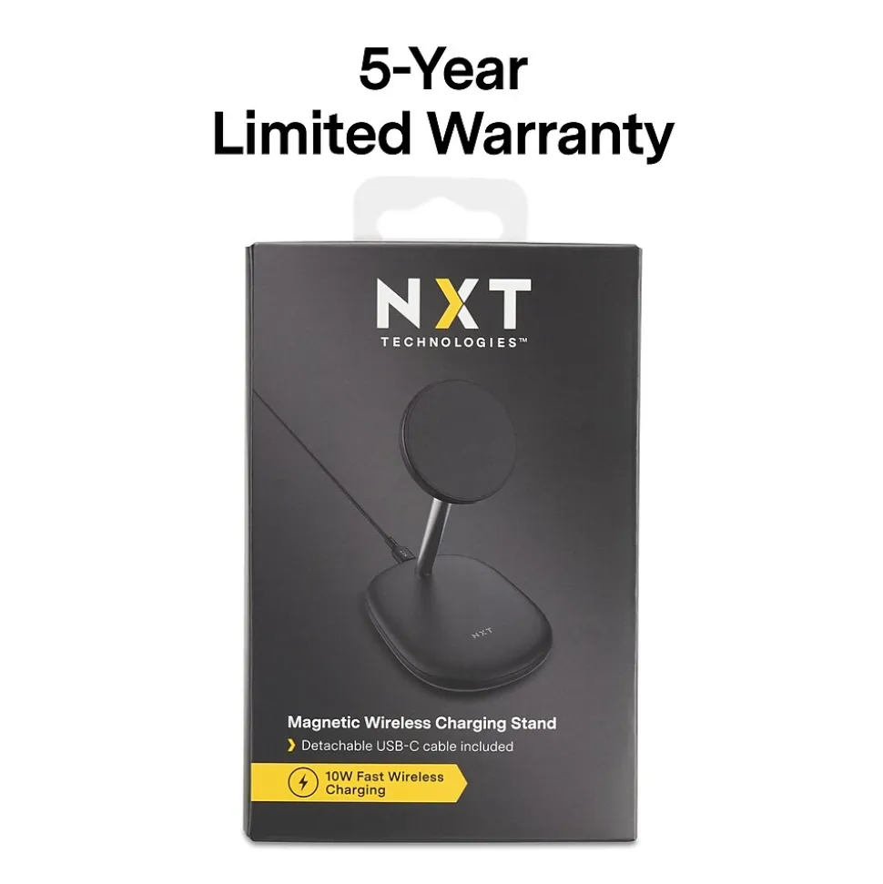 NXT Technologies™ Magnetic Wireless Charging Stand with USB-C Cable for iPhone 12/13, Black (NX60458)