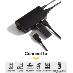 NXT Technologies™ 4-Port USB 3.0 Hub, Black (NX29745)