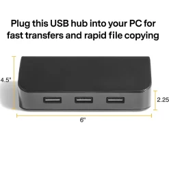 NXT Technologies™ 4-Port USB 3.0 Hub, Black (NX29745)