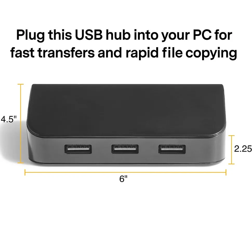 NXT Technologies™ 4-Port USB 3.0 Hub, Black (NX29745)