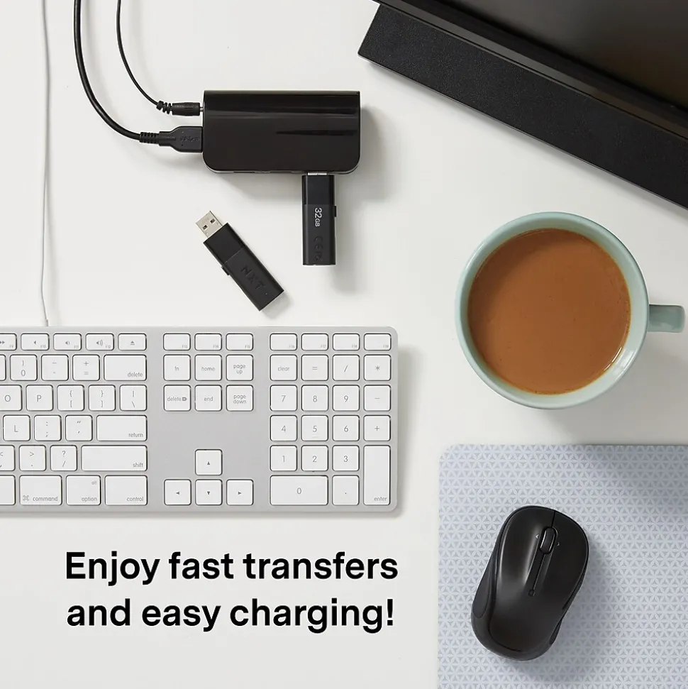 NXT Technologies™ 4-Port USB 3.0 Hub, Black (NX29745)