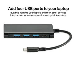 NXT Technologies 4-Port USB-C Hub, Black (NX60398)
