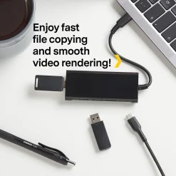 NXT Technologies 4-Port USB-C Hub, Black (NX60398)