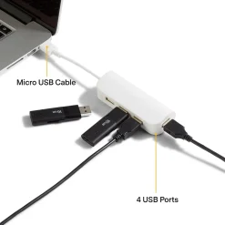 NXT Technologies™ 4-Port USB 2.0 Hub, White (NX29758)