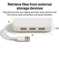 NXT Technologies™ 4-Port USB 2.0 Hub, White (NX29758)