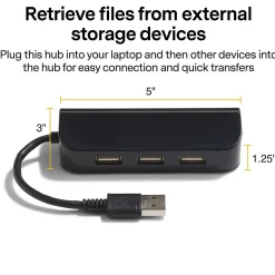 NXT Technologies™ 4-Port USB 2.0 Hub, Black (NX56850)