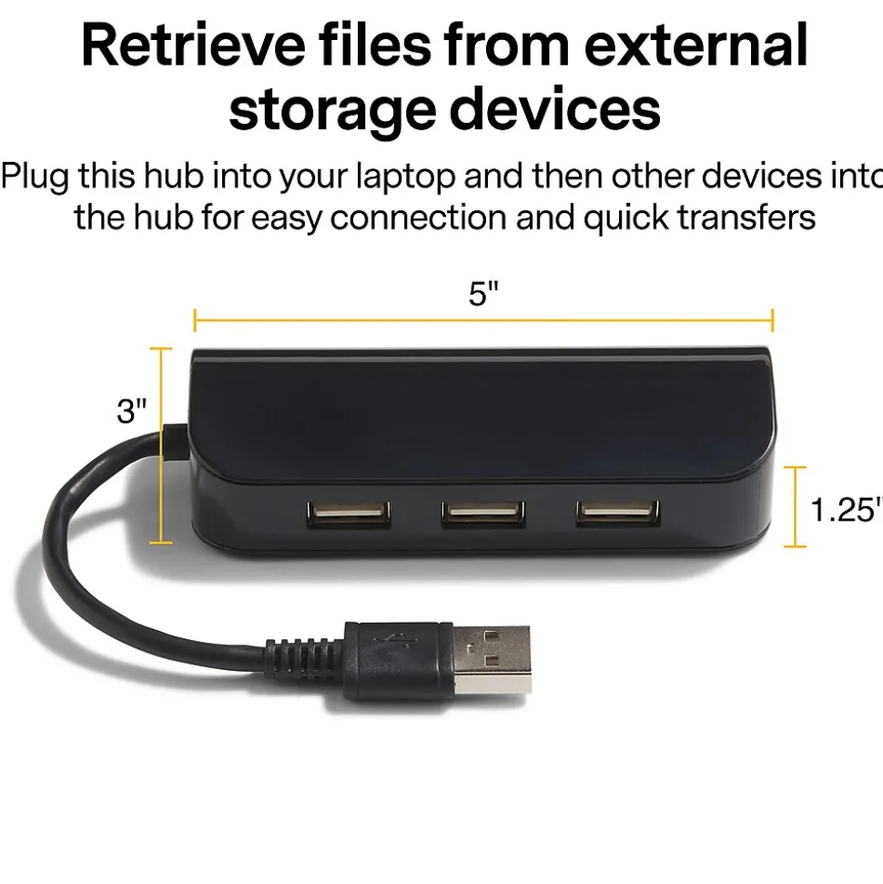 NXT Technologies™ 4-Port USB 2.0 Hub, Black (NX56850)