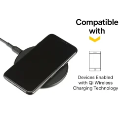 NXT Technologies™ Qi Wireless Charger with USB-C Cable, Black (NX60454)