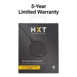 NXT Technologies™ Qi Wireless Charger with USB-C Cable, Black (NX60454)