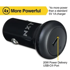 NXT Technologies™ Universal USB-C Car Charger, Black (NX60450)