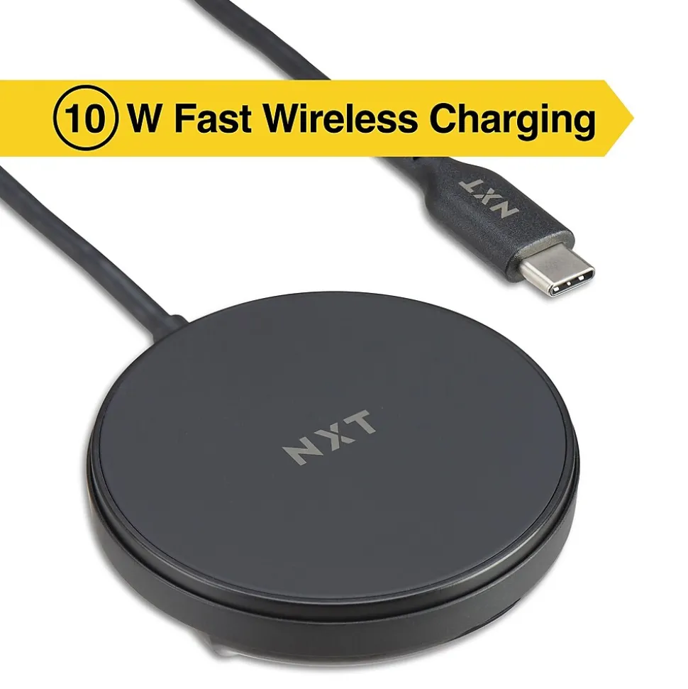 NXT Technologies™ Wireless Magnetic Charger Bundle for Most Smartphones, Black (NX60457)