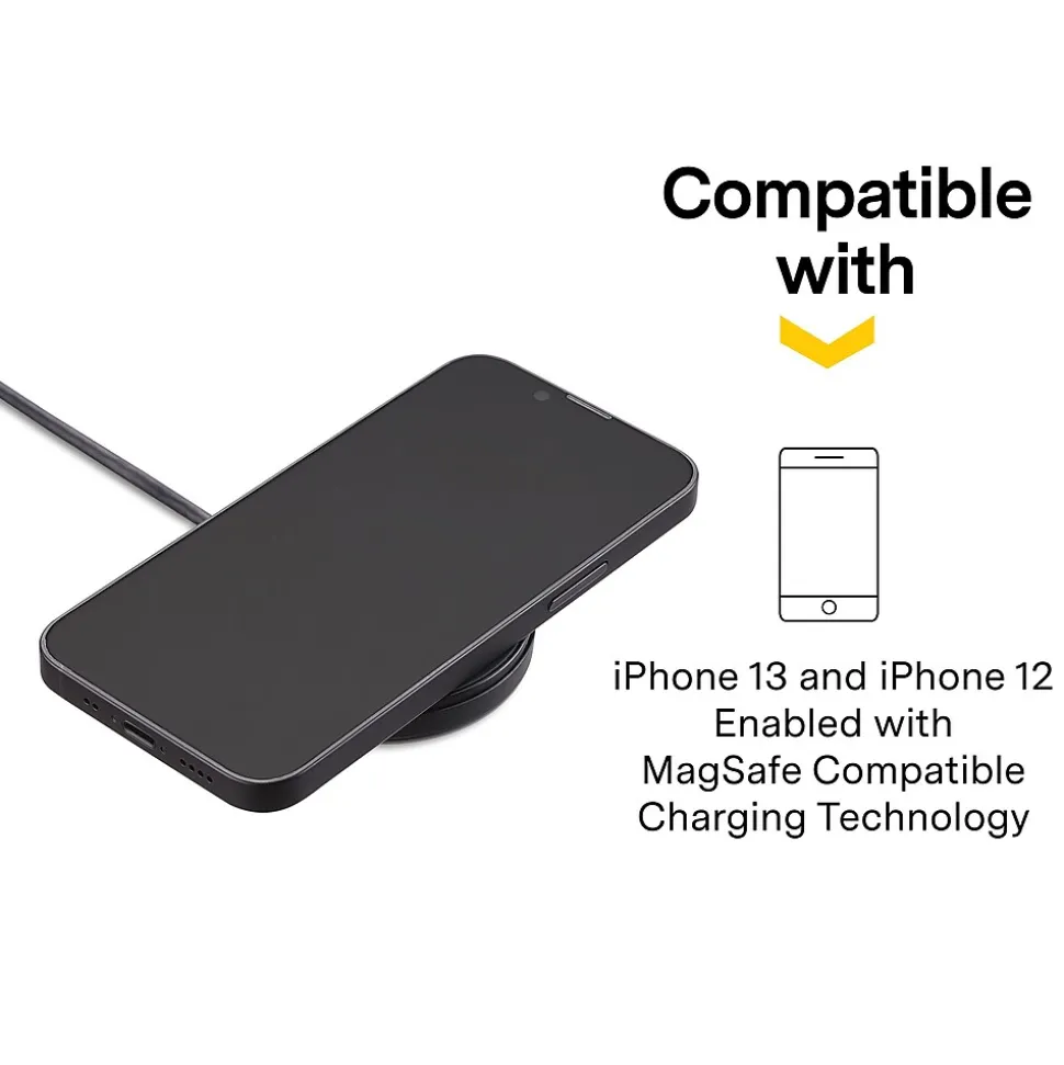 NXT Technologies™ Wireless Magnetic Charger Bundle for Most Smartphones, Black (NX60457)