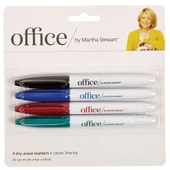 Office by Martha Stewart™ Dry Erase Markers, 4 Pack, Assorted Colors (28549)