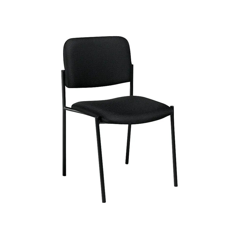 Offices To Go Fabric Armless Stacking Chair, Fabric, Black (OTG2748LQ10)