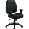 Offices To Go Fabric Tilter Executive Chair with Arms, Black (OTG11652-QL10)