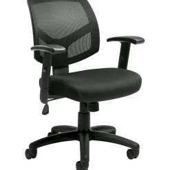 Offices To Go Mesh Back Managers Chair, Black, Adjustable Arms (OTG11514B)