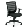 Offices To Go Mid-Back Mesh Fabric Management Chair, Black, Adjustable Arms (OTG11921B)