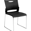 Offices To Go Plastic Armless Stacking Chair, Black/Chrome, 4/Pk (TDOTG11310B)