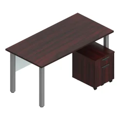 Offices To Go Superior 60" Workstation Desk Bundle, American Mahogany (TDOTG19-AML)