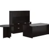 Offices To Go Superior Laminate Front Desk Shell w/Storage; Pedestal/Table, Espresso, 29.5"-65"x71"-161"x111"