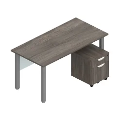 Offices To Go Superior Laminate 60"W Desk with Mobile Pedestal, Artisan Gray (TDOTG19-AGL)
