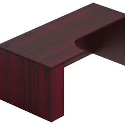 Offices To Go Superior Laminate Credenza with Left Corner Extension, American Mahogany (TDSL7136CEL-AML)