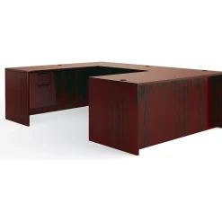 Offices to Go Superior Laminate Executive Desk Bundle, American Mahogany (TDOTG1-AML)