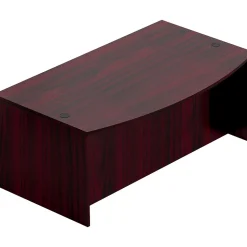 Offices To Go Superior Laminate Desking Bow-Front Desk Shell, American Mahogany, 29 1/2"Hx71"Wx42"D