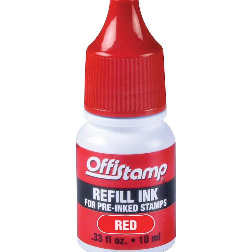 Offistamp Pre-Inked Stamp, Red Ink Refill