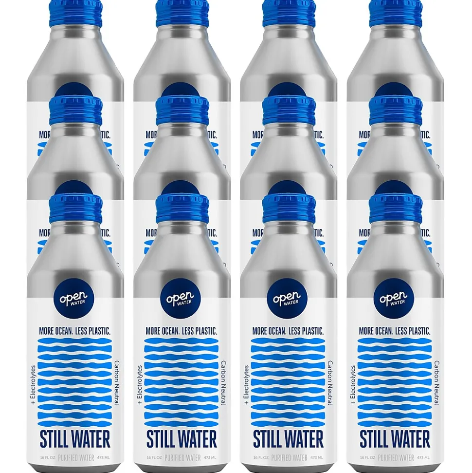 Open Water Still Canned Water with Electrolytes, 16 oz, 12/Pack (343-00001)