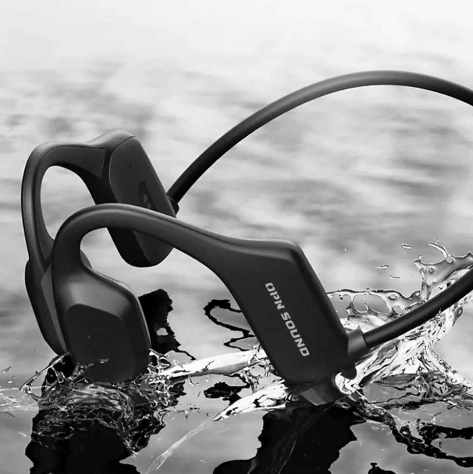 OPN Sound Mercato Bluetooth Open-Ear Neckband Headphones with Microphone, Black (DA3000BL)