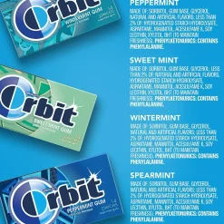 Orbit Variety Box Sugar Free Gum, Assorted Flavors, 12.8 oz., 252 Pieces/Pack, 18/Pack (220-00568)