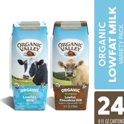 Organic Valley Aseptic Single Serve Milk Variety Pack, 8 Oz, 24/Pack (600-00724)