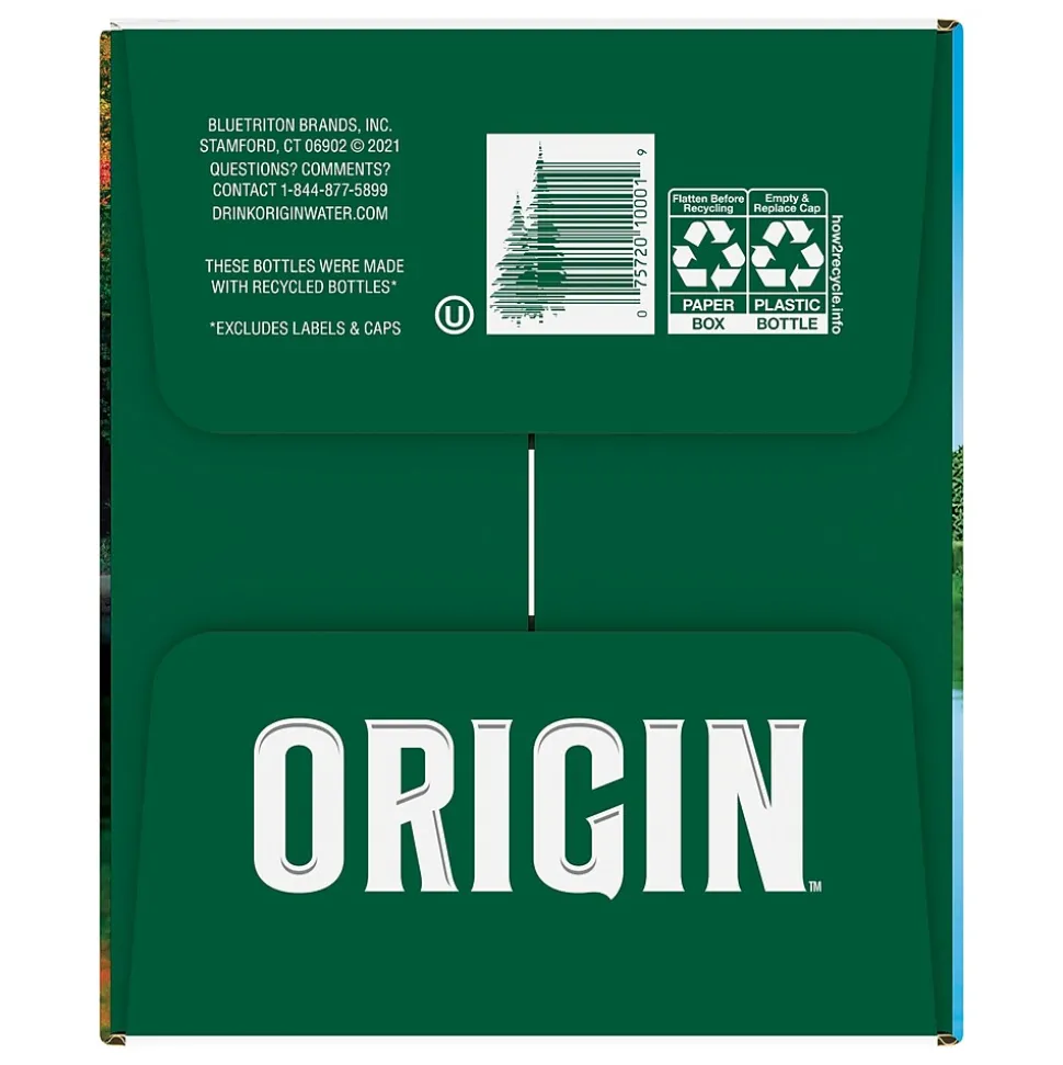 ORIGIN, 100% Natural Spring Water, 900 mL, Recycled Plastic Bottle (12 Count)