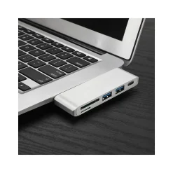 OTM Essentials Basics 3-Port USB-C Hub, White (OB-AIAN)