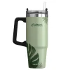 Outdoors Professional Stainless Steel Double-Walled Vacuum Insulated Tumbler with Straw, 30 oz., Tropical Green (OUTD9218)