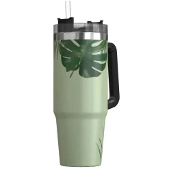 Outdoors Professional Stainless Steel Double-Walled Vacuum Insulated Tumbler with Straw, 30 oz., Tropical Green (OUTD9218)