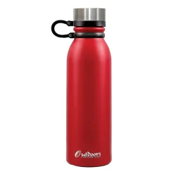 Outdoors Professional Stainless Steel Double-Walled Vacuum-Insulated Travel Bottle, 20 oz., Red (OUTD0247)