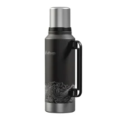 Outdoors Professional Stainless Steel Vacuum Insulated Termo Classic Water Bottle, 33 oz., Black Waves (OUTD9379)