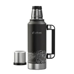 Outdoors Professional Stainless Steel Vacuum Insulated Termo Classic Water Bottle, 33 oz., Black Waves (OUTD9379)