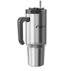 Outdoors Professional Stainless Steel Double-Walled Vacuum Insulated Tumbler with Straw, 30 oz., Silver (OUTD9034)
