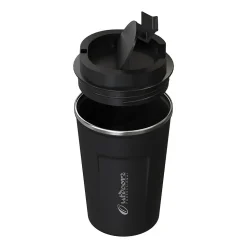 Outdoors Professional Stainless Steel Double-Walled Vacuum Insulated Coffee Cup, 12.8 oz., Black (OUTD9416)