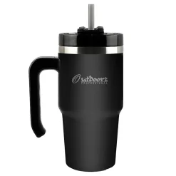 Outdoors Professional Stainless Steel Double-Walled Vacuum Insulated Tumbler with Straw, 20 oz., Black (OUTD6069)