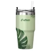 Outdoors Professional Stainless Steel Double-Walled Vacuum Insulated Tumbler with Straw, 20 oz., Tropical Green (OUTD9195)