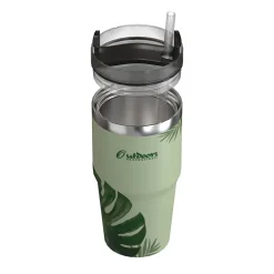 Outdoors Professional Stainless Steel Double-Walled Vacuum Insulated Tumbler with Straw, 20 oz., Tropical Green (OUTD9195)