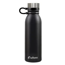 Outdoors Professional Stainless Steel Double-Walled Vacuum-Insulated Travel Bottle, 20 oz., Black (OUTD3675)