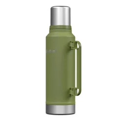 Outdoors Professional Stainless Steel Vacuum Insulated Termo Classic Bottle with Carry Handle, 47 oz., Green (OUTD9409)