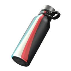 Outdoors Professional Stainless Steel Double-Walled Vacuum-Insulated Travel Bottle, 20 oz., Retro Good Vibes (OUTD9294)